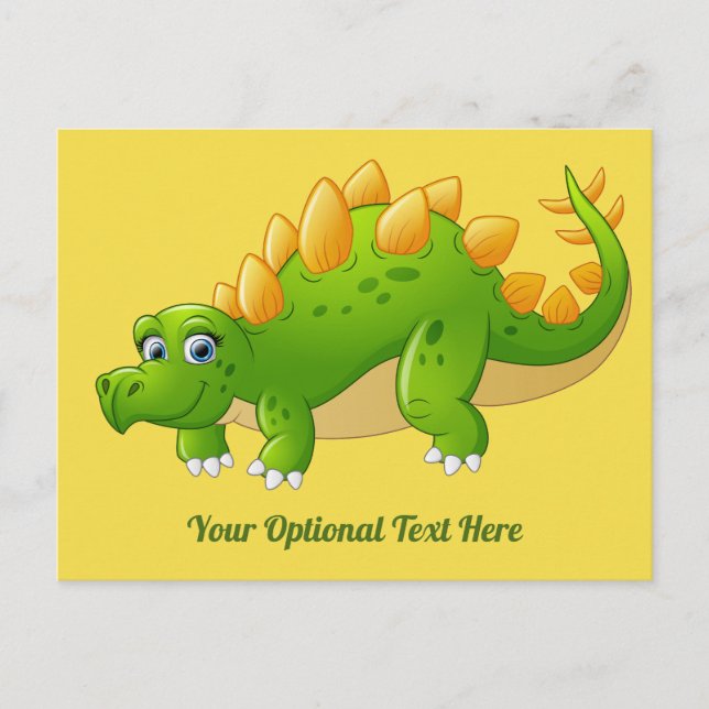 Cute Dinosaur anpassningsbar text och färg vykort (Framsida)