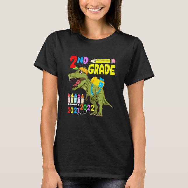 Cute Dinosaur Ansikte Mask 2:a Klass Back to schoo T Shirt (Framsida)