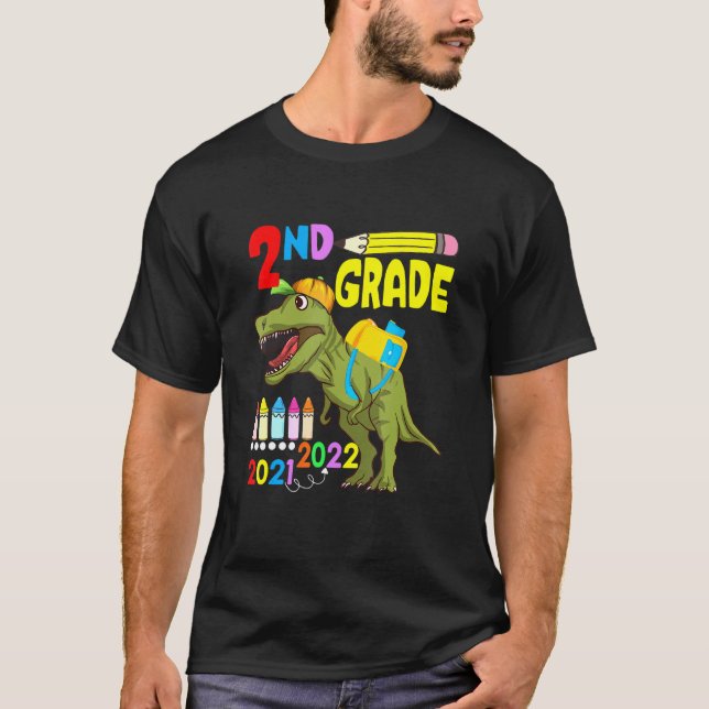 Cute Dinosaur Ansikte Mask 2:a Klass Back to schoo T Shirt (Framsida)