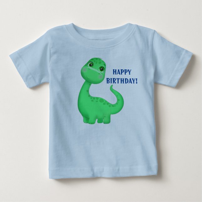 Cute Dinosaur Baby Bra Jersey Text Change T-Shirt (Framsida)