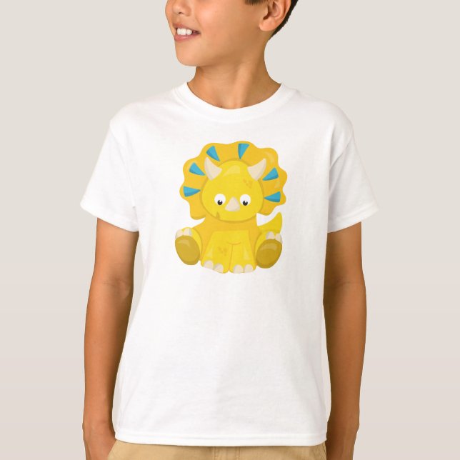Cute Dinosaur, Baby Dinosaur, Dino, Triceratops T Shirt (Framsida)