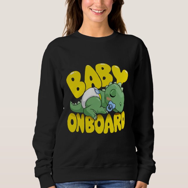 Cute Dinosaur Baby ombord på bildekaler | Spipande T Shirt (Framsida)