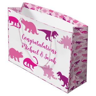 Cute Dinosaur Baby Shower Dino Rosa Girl