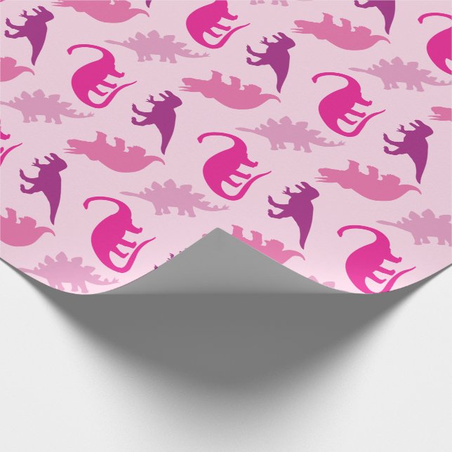 Cute Dinosaur Baby Shower Dino Rosa Girl Girl Presentpapper (Hörn)