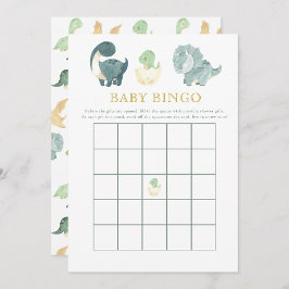 Cute Dinosaur Baby Shower Game Baby Bingo Inbjudningar