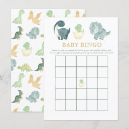 Cute Dinosaur Baby Shower Game Baby Bingo Tilläggskort