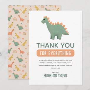 Cute Dinosaur Baby Shower Girls Tack Kort