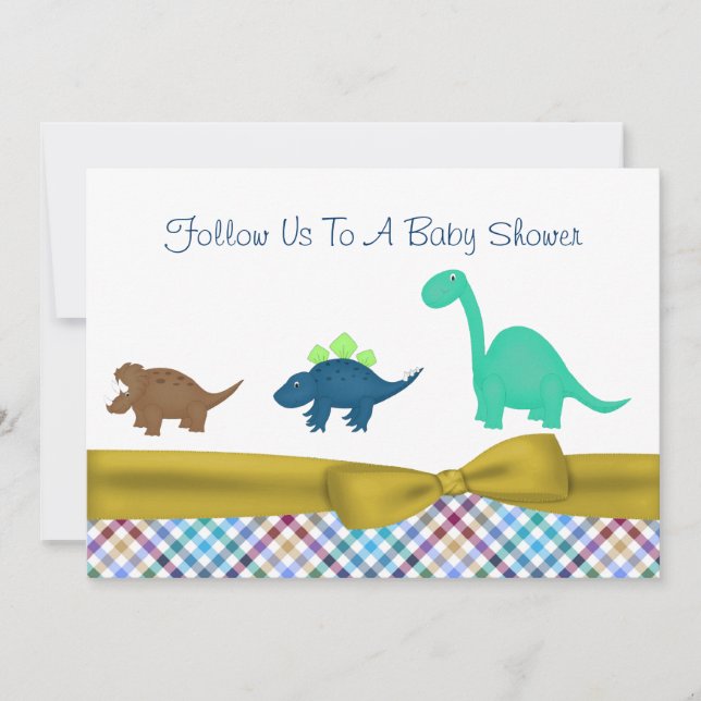 Cute Dinosaur Baby Shower-inbjudan Inbjudningar (Framsida)