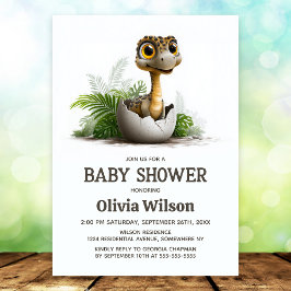Cute Dinosaur Baby Shower Invitation Inbjudningar