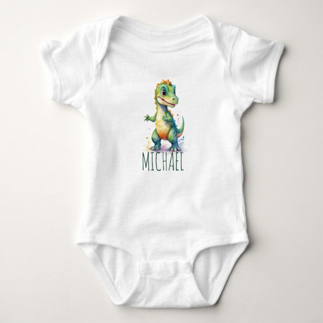 Cute Dinosaur Baby T-Rex Gift T Shirt (Framsida)