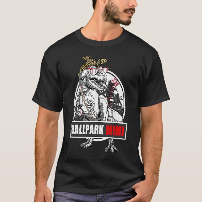 Cute Dinosaur BallPark Mimi Baseball Softball Moth T Shirt (Framsida)