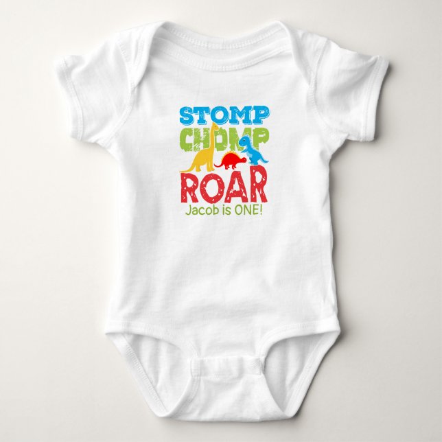 Cute Dinosaur Birthday Boy Baby Tshirt T Shirt (Framsida)