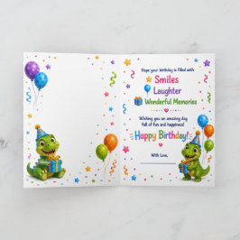 Cute Dinosaur Birthday Card for Kids – Happy Birth Kort