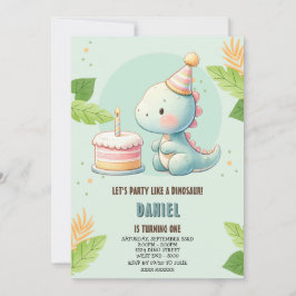Cute Dinosaur Birthday-inbjudan Inbjudningar