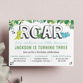 Cute Dinosaur Birthday-inbjudan Inbjudningar