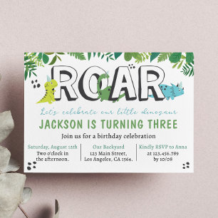 Cute Dinosaur Birthday-inbjudan Inbjudningar