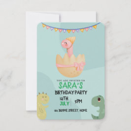 Cute Dinosaur Birthday Spara Datumet