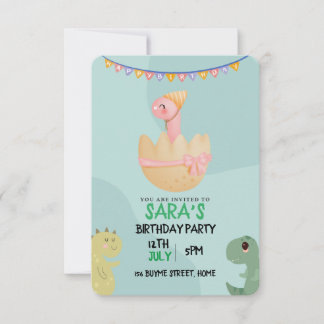 Cute Dinosaur Birthday Spara Datumet