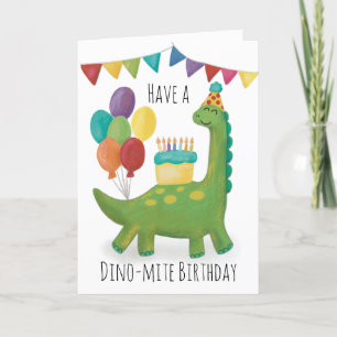Cute Dinosaur Birthday Tack Kort