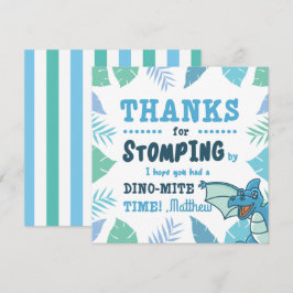 Cute Dinosaur Blue och Grönt Inbjudningar