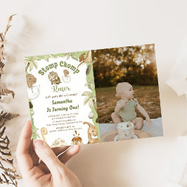 Cute Dinosaur Boy Birthday Dino Party Photo Inbjudningar