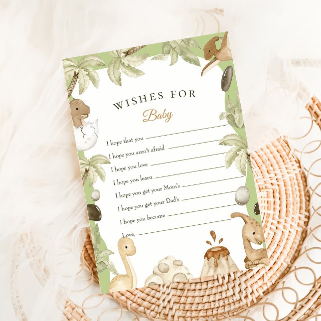 Cute Dinosaur Boy Önskemål för Baby Baby Shower Ca Inbjudningar (Skapare uppladdad)