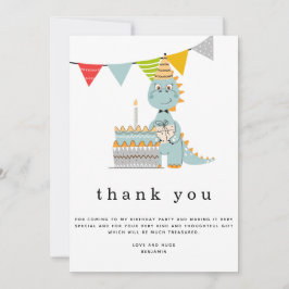 Cute Dinosaur Cake Barns födelsedag Tack Kort