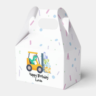 Cute dinosaur Construction Lastbil boy B2S Birthda Presentaskar