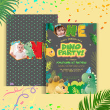 Cute Dinosaur Dino Party första födelsedag färgsta