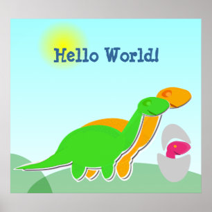 Cute Dinosaur Family Little Rosa Dino Egg Poster