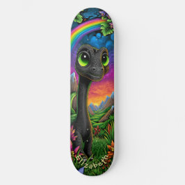 Cute Dinosaur Fantasy Mountains Cool Children Art Mini Skateboard Bräda 18,5 Cm