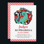 Cute Dinosaur Firefighter Kids Dino Birthday Inbjudningar<br><div class="desc">För barn för rutdesign,  pojkar eller flickor som kärlek dinosaur,  dino-tecknad,  T-rex och andra dinosauriarter. Perfekt för födelsedagsfest av Jurassic-tema. Du kan anpassa ordalydelsen så att den passar för andra tillfällen.</div>