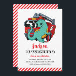 Cute Dinosaur Firefighter Kids Dino Birthday Inbjudningar<br><div class="desc">För barn för rutdesign,  pojkar eller flickor som kärlek dinosaur,  dino-tecknad,  T-rex och andra dinosauriarter. Perfekt för födelsedagsfest av Jurassic-tema. Du kan anpassa ordalydelsen så att den passar för andra tillfällen.</div>