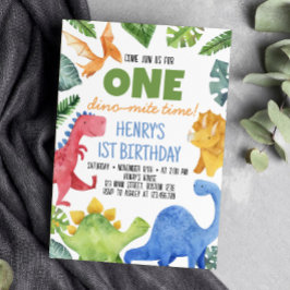 Cute Dinosaur Födelsedagsfest inbjudan