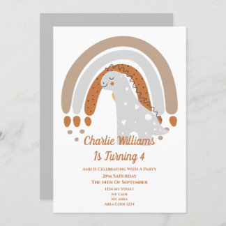 Cute Dinosaur-Födelsedagsfest Inbjudningar