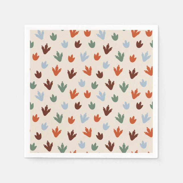 Cute Dinosaur Födelsedagsfest Napkins Pappersservett (Framsidan)