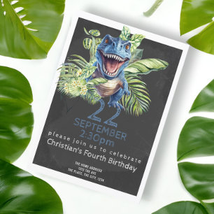 Cute Dinosaur Födelsedagsfest Personlig Inbjudningar