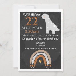 Cute Dinosaur Födelsedagsfest Personlig Inbjudningar