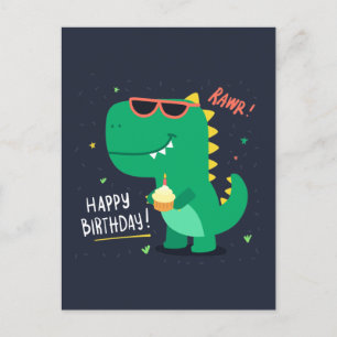 Cute Dinosaur-födelsedagskort Vykort