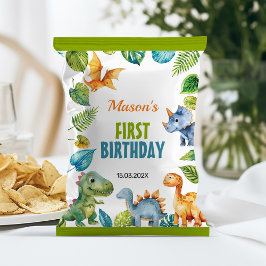 Cute Dinosaur första födelsedag Chip Reklamblad
