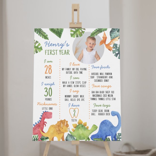 Cute Dinosaur - första födelsedagsskylt Poster (Skapare uppladdad)