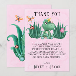 Cute Dinosaur Friends Baby Shower - tack för ditt  Kort