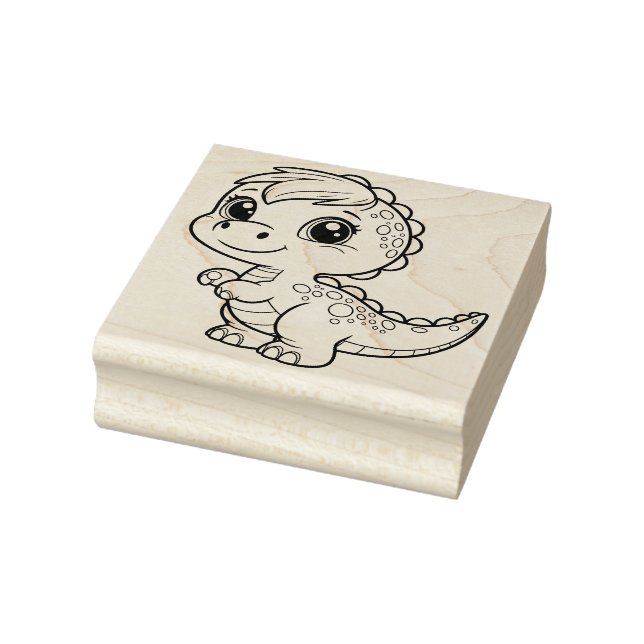 Cute Dinosaur Frimärke Stämpel (Stämpel)