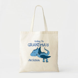 Cute Dinosaur går till Grandma Overnight Bag  Tygkasse