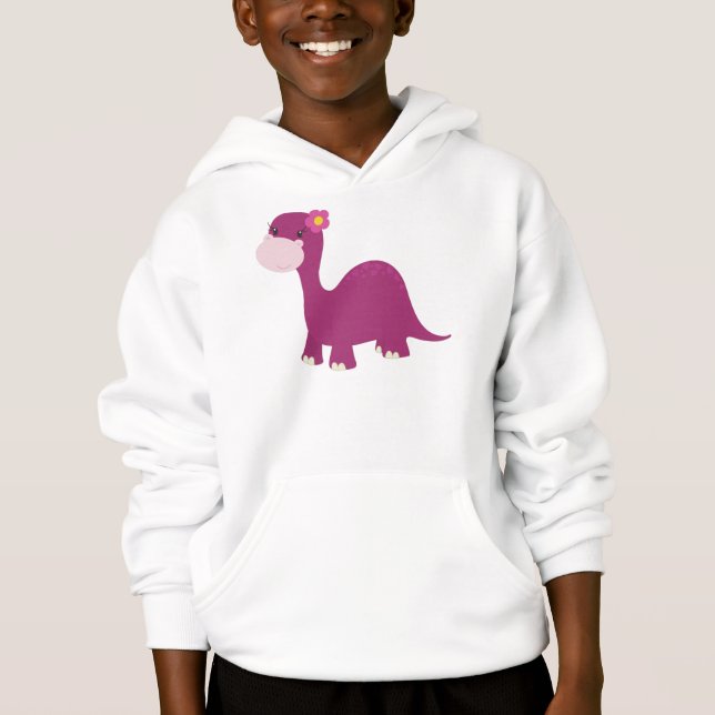 Cute dinosaur, Girl dinosauaur, Pink dinosaur, din T Shirt (Framsida)