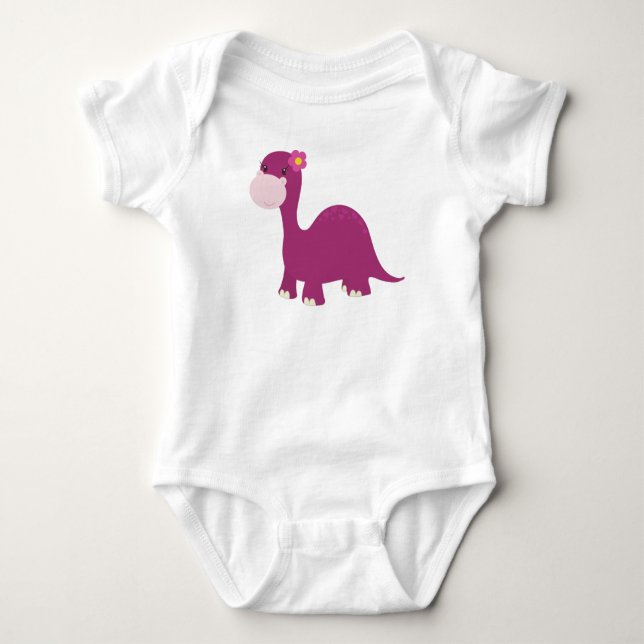 Cute Dinosaur, Girl Dinosaur, Rosa Dinosaur, Dino T Shirt (Framsida)