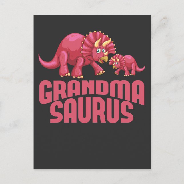 Cute Dinosaur Grandmor Dino Grandma Vykort (Framsida)