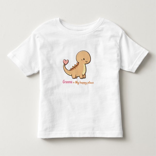 Cute Dinosaur Granma My Safe Place Toddler Shirt | T (Framsida)