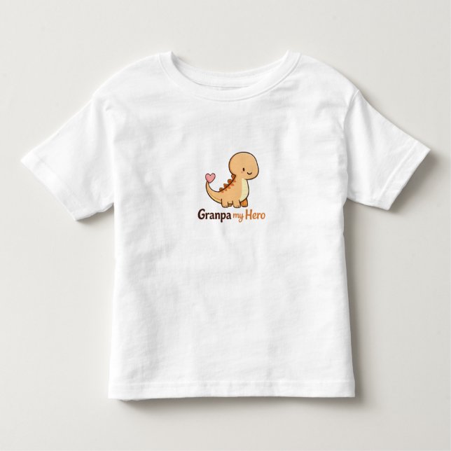 Cute Dinosaur Granpa My Hero Toddler T-Shirt | Gra (Framsida)