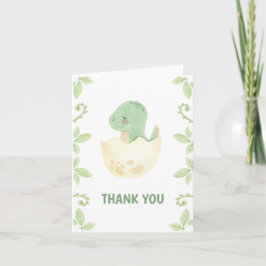 Cute Dinosaur Grönt Kön Neutral tackkort